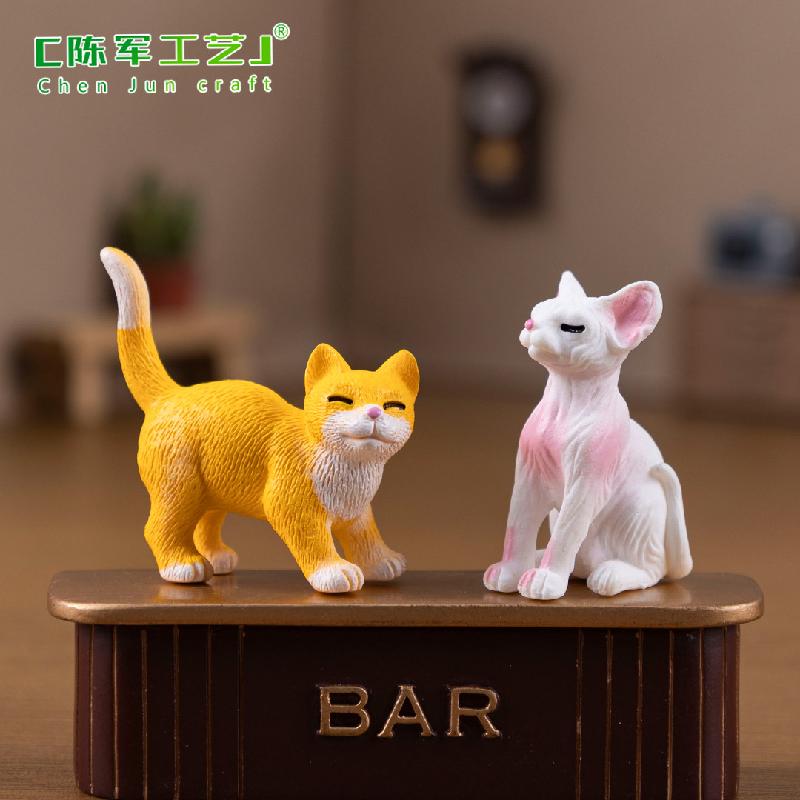 Phụ Kiện Tiểu Cảnh 微景观创意仿真布偶小猫咪公仔娃娃屋 DIY装饰品挂配件微缩小摆件