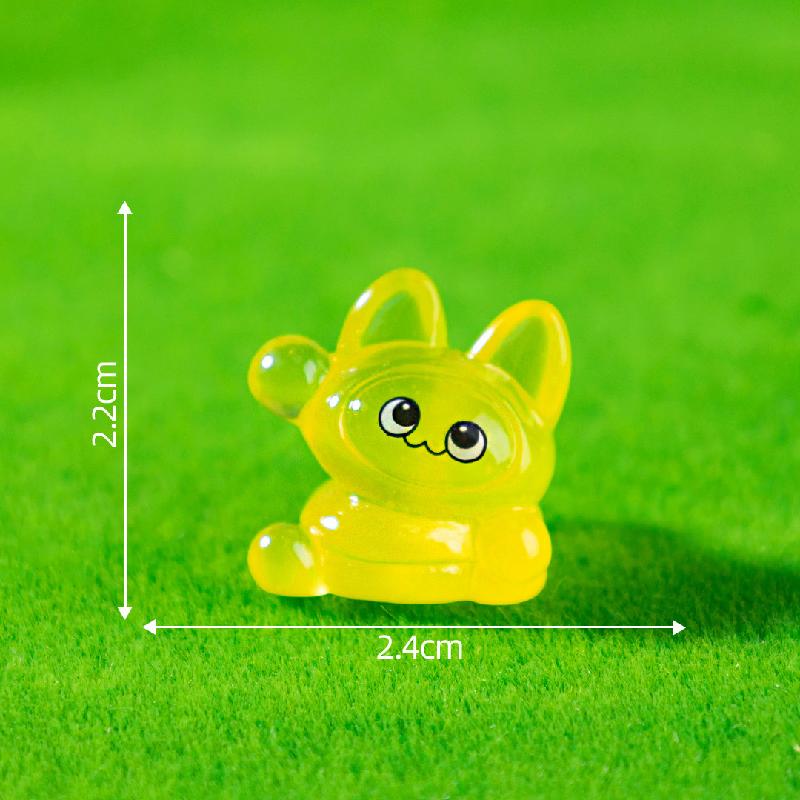 Tiểu cảnh mèo ngốc phát sáng DIY, phụ kiện tiểu cảnh mini treo bàn resin garden cute (ZC-1413)