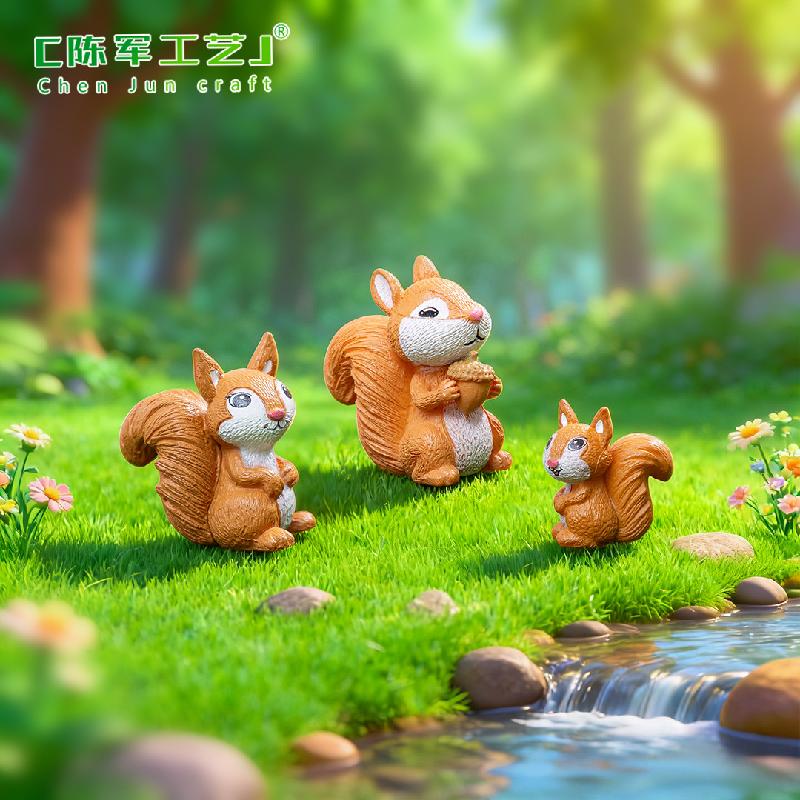 Phụ Kiện Tiểu Cảnh Tiểu cảnh sóc nhỏ, phụ kiện trang trí cây cảnh và móc khóa (ZC-395)