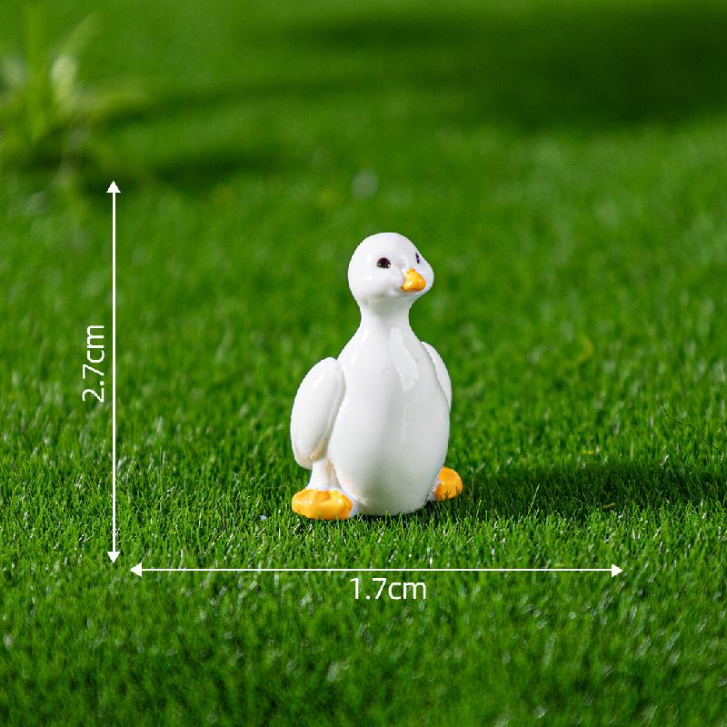Tiểu cảnh vịt tròn trắng, sân vườn DIY, phụ kiện bàn tiểu cảnh mini đáng yêu (ZC-658)