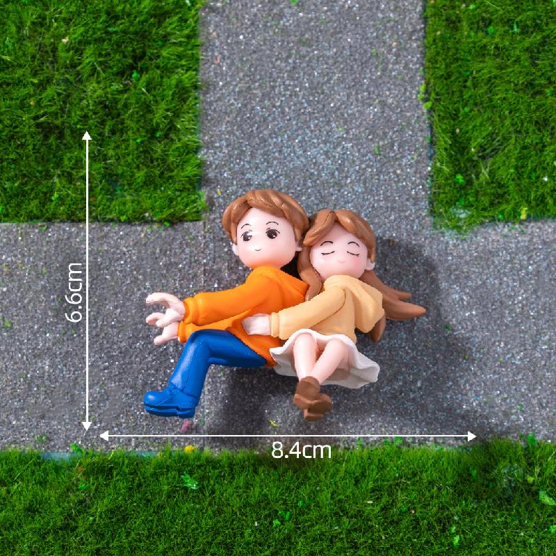 微景观创意卡通摩托车情侣公仔 DIY装饰品配件迷你车载桌面小摆件