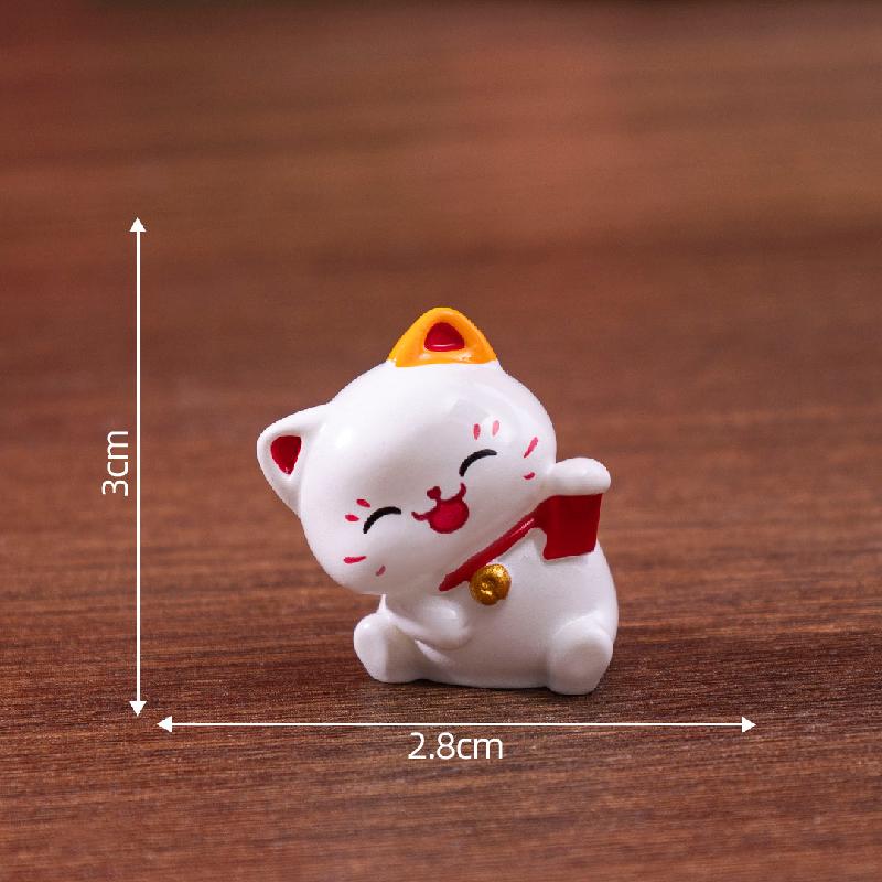 Mèo may mắn, búp bê DIY, phụ kiện bàn xe hơi mini tiểu cảnh sáng tạo (ZC-98)