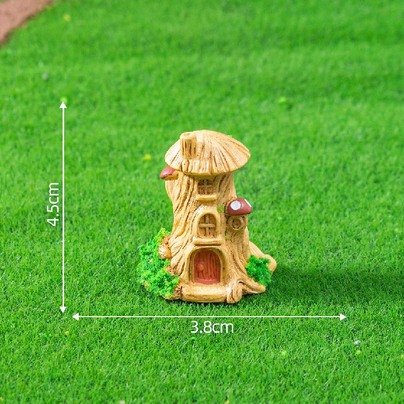 Gốc cây, ghế gỗ, viên gạch sân vườn mini DIY, phụ kiện tiểu cảnh sáng tạo bàn (ZC-33)