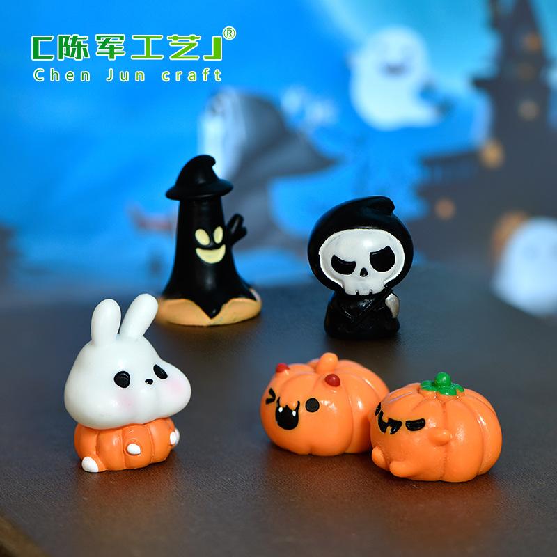 Tiểu cảnh Halloween ma và bí ngô, phụ kiện quả cầu (ZC-165)