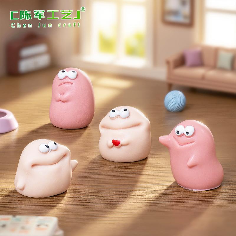 Phụ Kiện Tiểu Cảnh 微景观创意橡皮泥大嘴怪萌粒娃娃屋 DIY装饰品配件迷你桌面小摆件