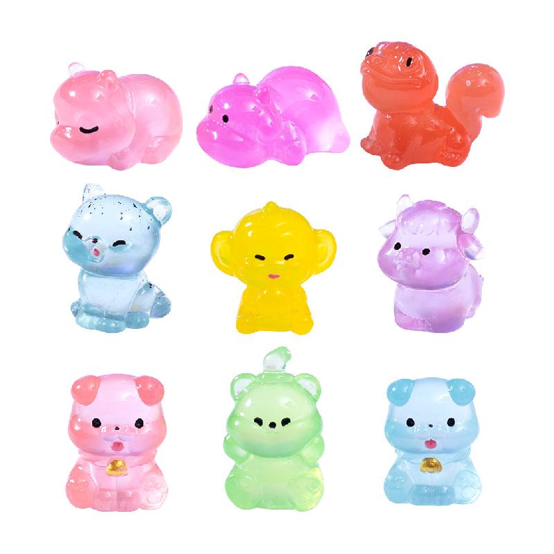 Tiểu cảnh cún & hà mã phát sáng DIY, phụ kiện tiểu cảnh mini treo bàn resin garden cute (ZC-1417)