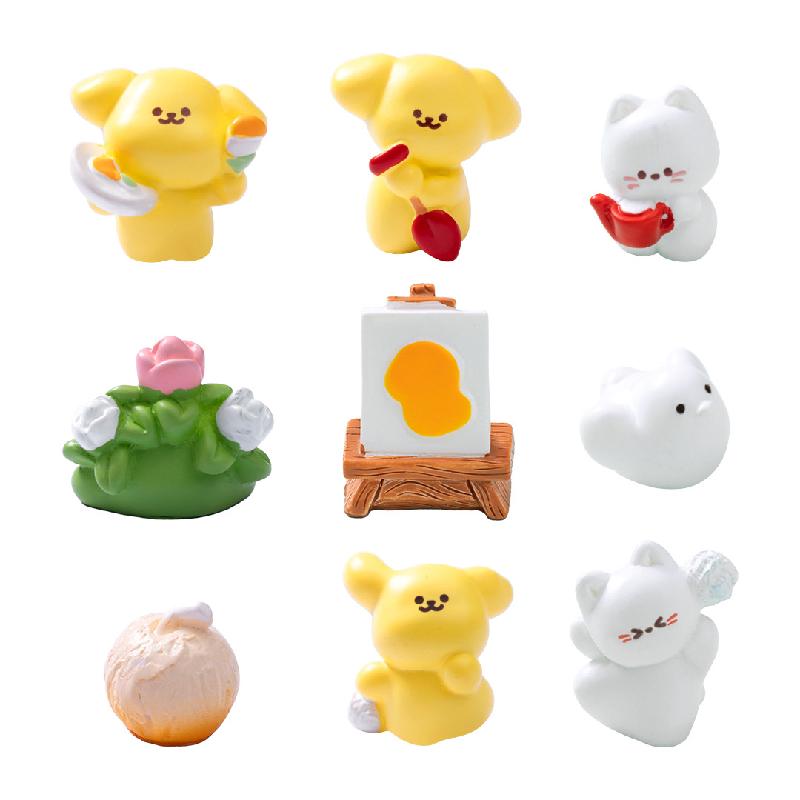 Tiểu cảnh dạo chơi mùa xuân, chó con DIY, phụ kiện treo bàn tiểu cảnh mini (ZC-746)