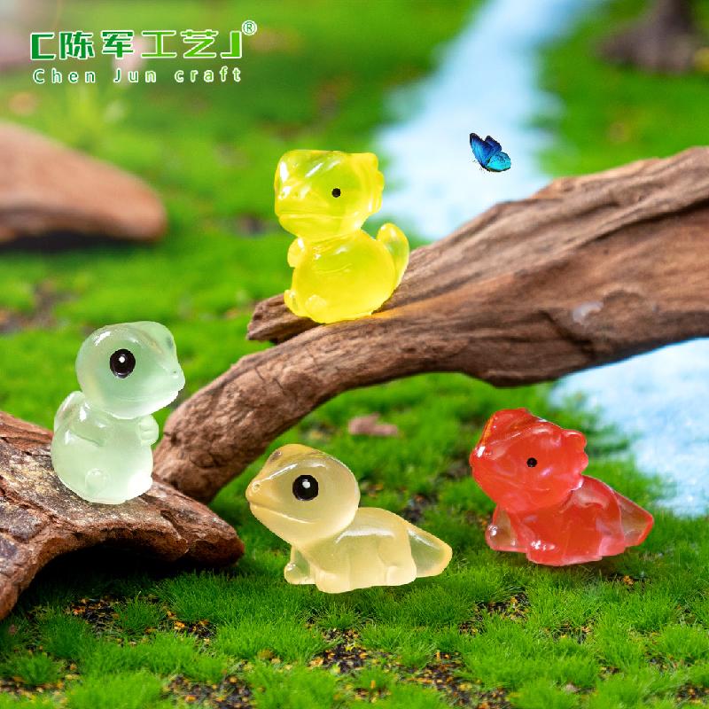 Phụ Kiện Tiểu Cảnh 跨境新品微景观创意夜光爬宠大小眼守宫 DIY装饰品配件迷你小摆件