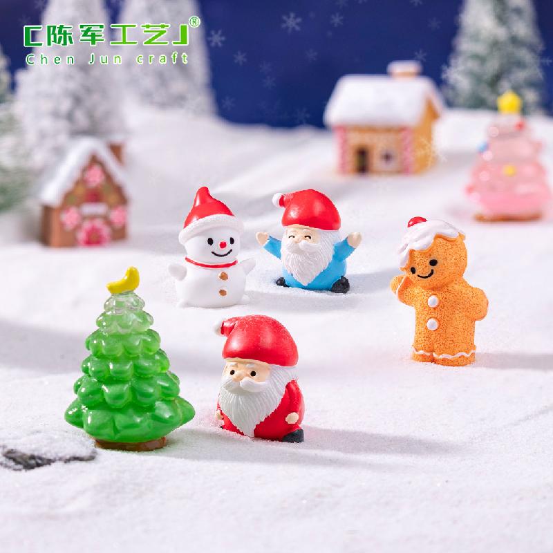 Phụ Kiện Tiểu Cảnh 跨境外贸微景观创意圣诞老人小鹿DIY装饰品挂配件迷你桌面小摆件