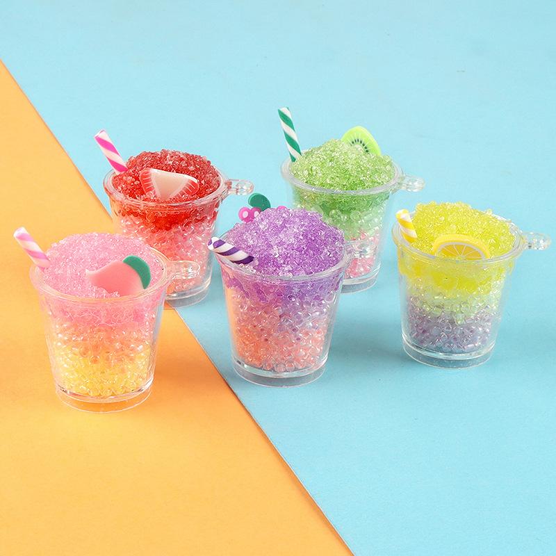 新款夜光立体沙冰杯 diy饰品配件钥匙扣挂件卡通潮玩摆件挂件批发