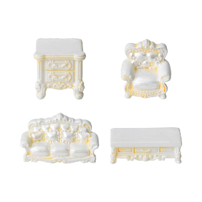 Sofa, giường Baroque mini, búp bê DIY, phụ kiện tiểu cảnh bàn thu nhỏ (ZC-73)