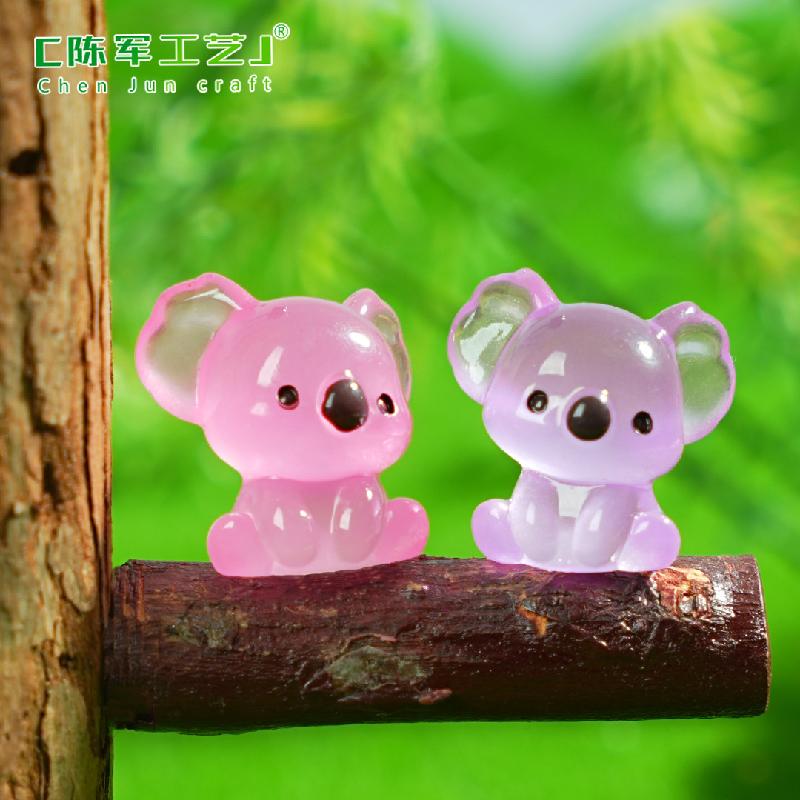 Phụ Kiện Tiểu Cảnh 跨境外贸微景观创意夜光考拉动物园艺造景 DIY装饰配件迷你小摆件