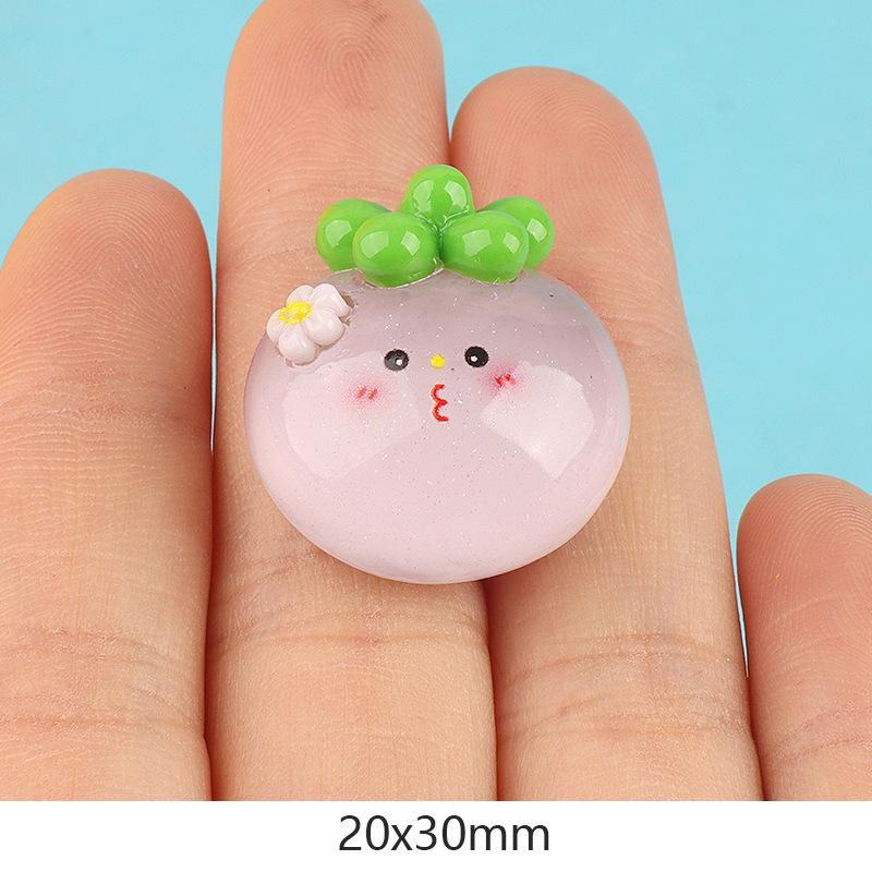 夜光透明闪粉水果DIY树脂饰品配件 凉鞋洞洞鞋扣贴片材料