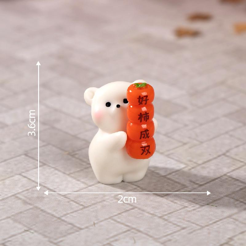 Tiểu cảnh hai chú gấu may mắn DIY, phụ kiện treo xe tiểu cảnh mini dễ thương (ZC-738)