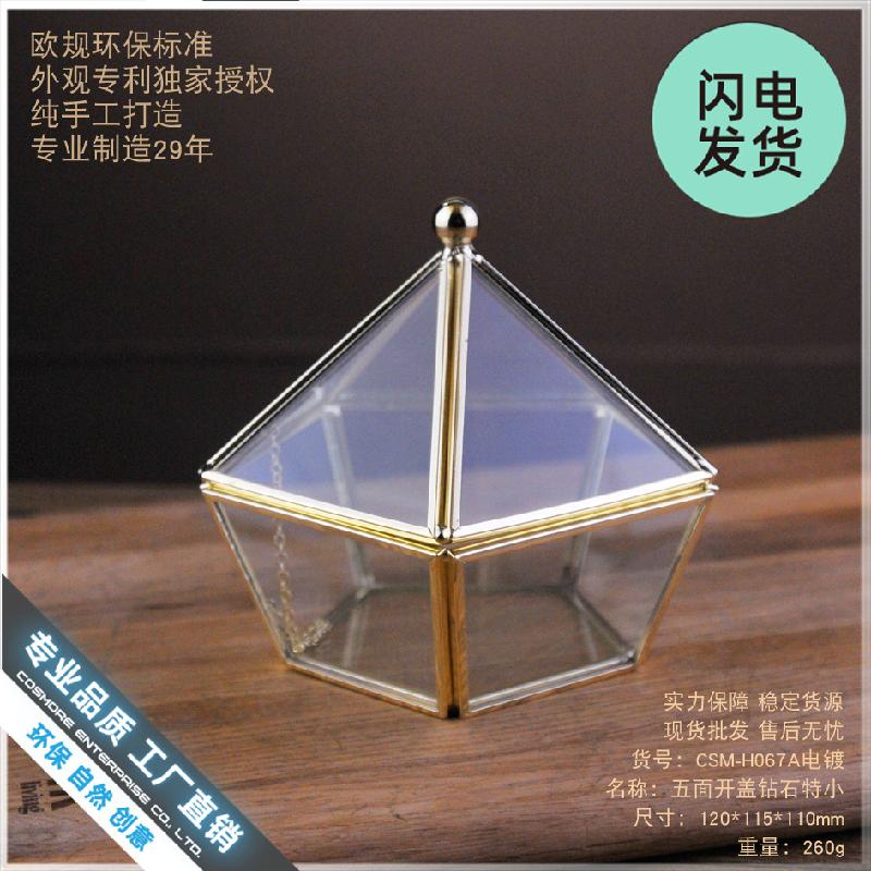 Chậu Đa Giác Hộp kính ngũ giác đựng nhẫn cưới (DG-125)
