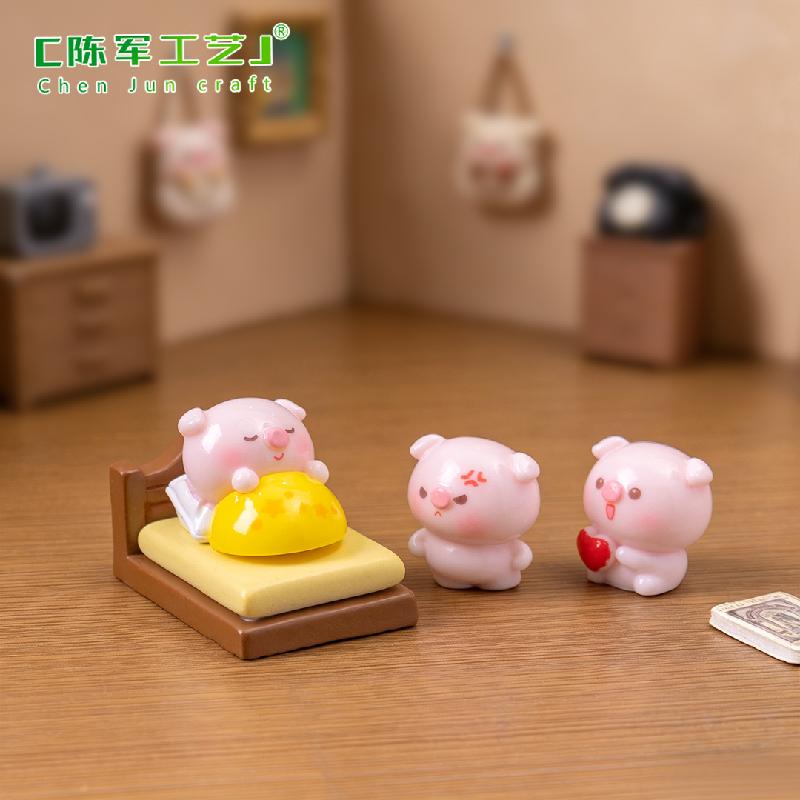 Phụ Kiện Tiểu Cảnh Heo Trái Tim Màu Hồng Mini (PK-685)