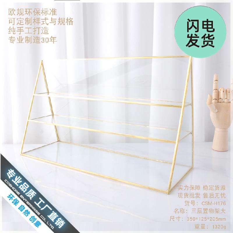 Chậu Đa Giác Kệ kính trưng bày nước hoa, trang sức phong cách châu Âu (DG-78)
