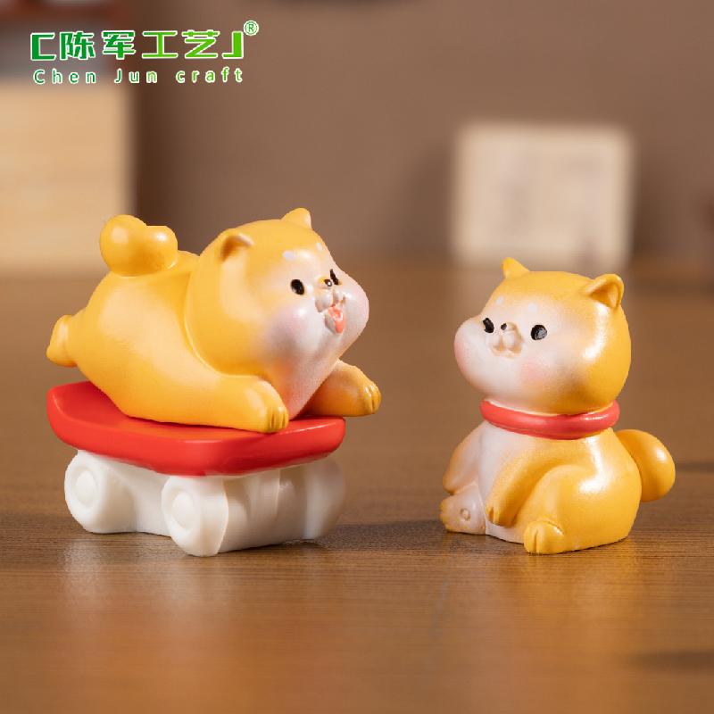 Phụ Kiện Tiểu Cảnh 微景观创意可爱调皮小狗娃娃屋 DIY装饰品配件迷你车载桌面小摆件