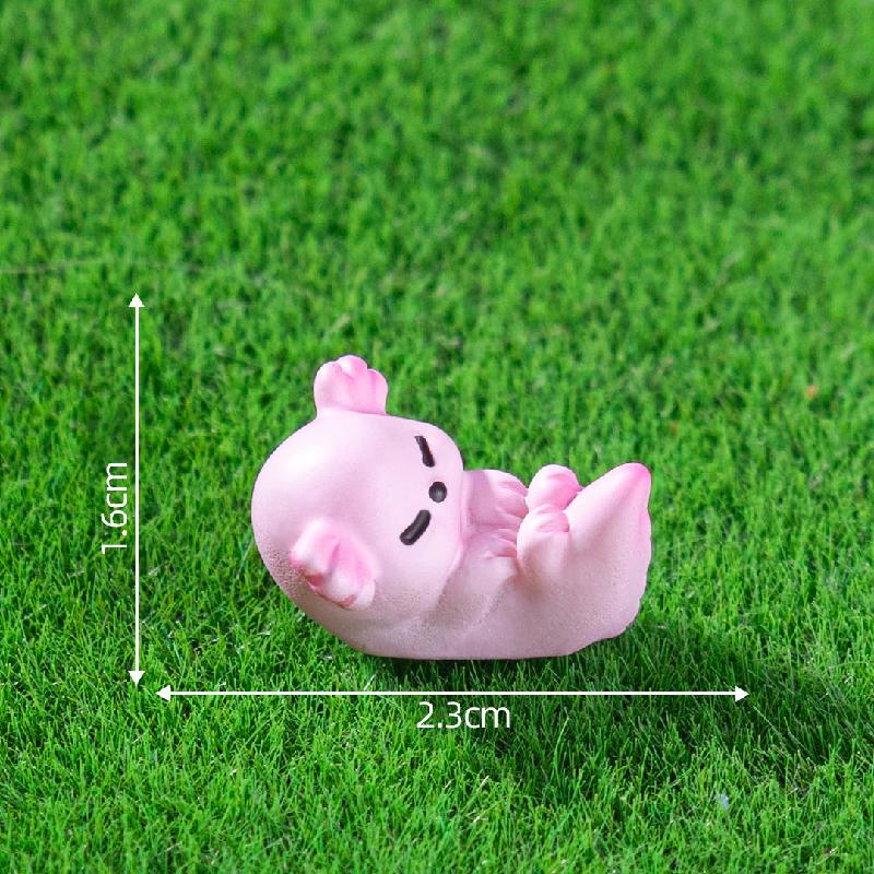 微景观创意迷你小猪小猫动物萌粒 DIY装饰配件迷你车载桌面小摆件