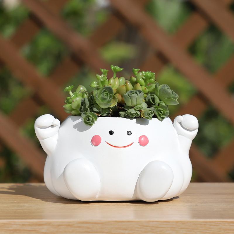 Chậu Cây Resin Chậu cây hình đám mây resin, chậu mọng nước mini, trang trí bàn, sân vườn và ban công (RG-217)