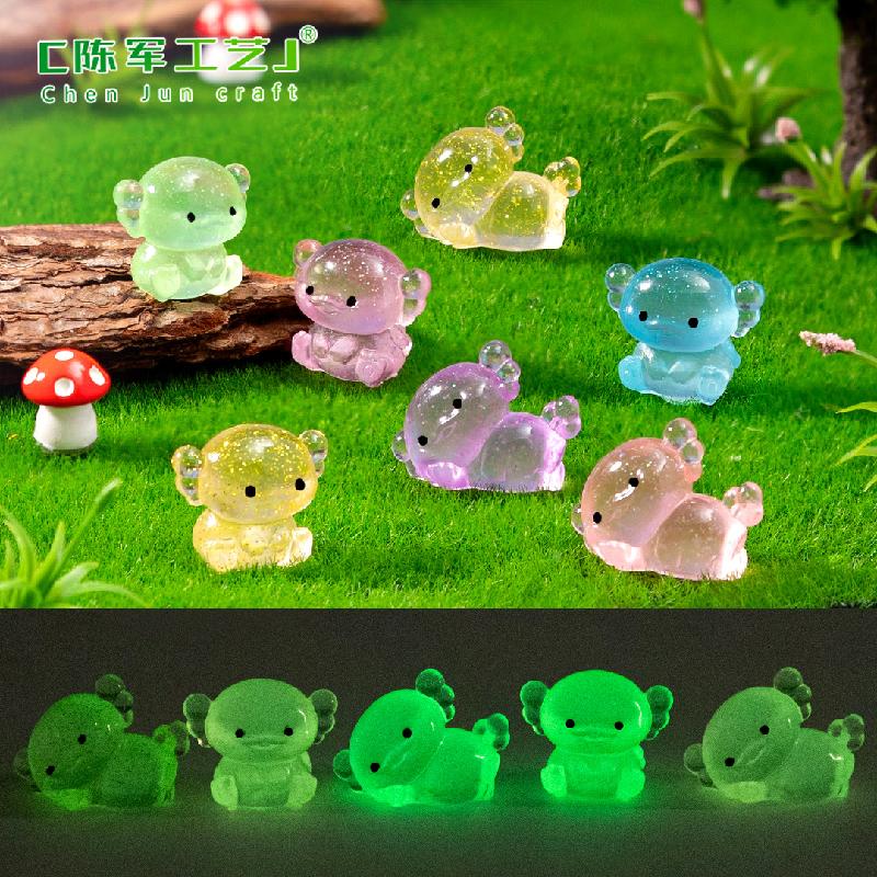 Phụ Kiện Tiểu Cảnh 跨境新品微景观创意夜光胖胖细闪六角龙 DIY装饰品配件迷你小摆件