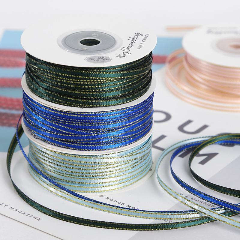 Trang Trí Noel Dải ruy băng vàng kim 3mm, lý tưởng cho gói quà, trang trí bánh, và DIY. Chất liệu satin cao cấp, dễ sử dụng cho mọi nhu cầu.
