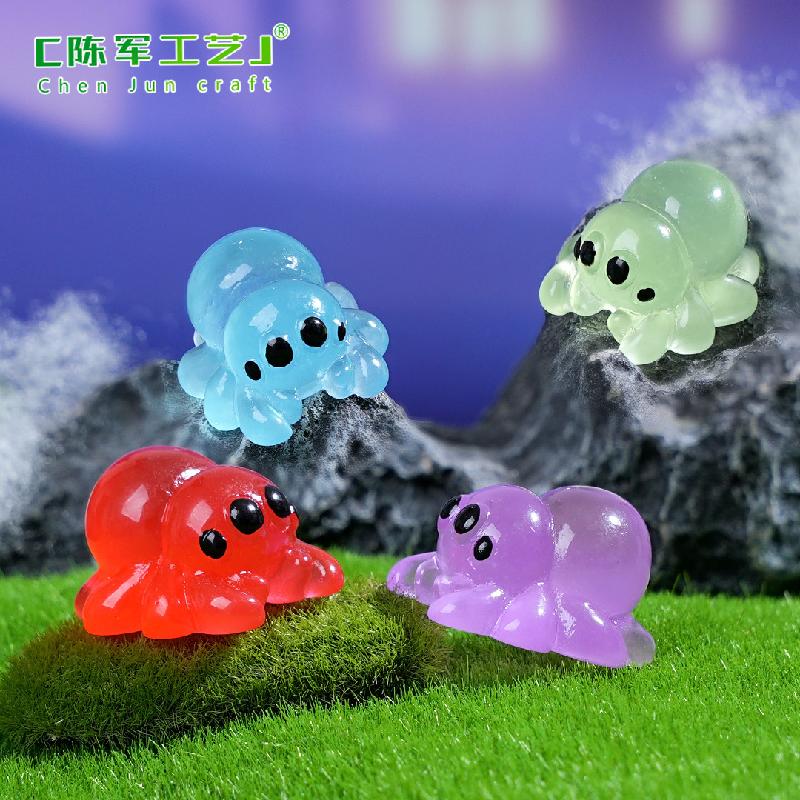 Phụ Kiện Tiểu Cảnh 跨境外贸微景观创意夜光小蜘蛛盲袋 DIY装饰品配件迷你树脂小摆件