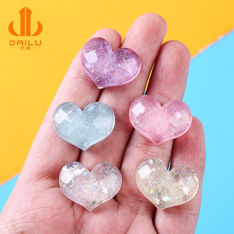 Charm tim phát sáng DIY trang trí điện thoại (FF-374)
