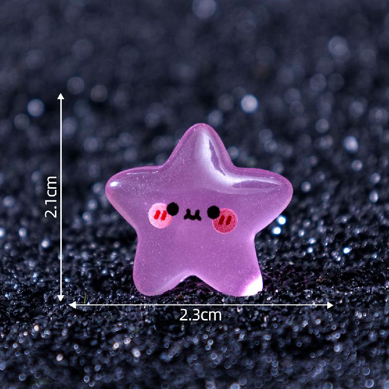 Tiểu cảnh ngôi sao phát sáng DIY, phụ kiện resin tiểu cảnh mini mới, cute và thu nhỏ (ZC-831)
