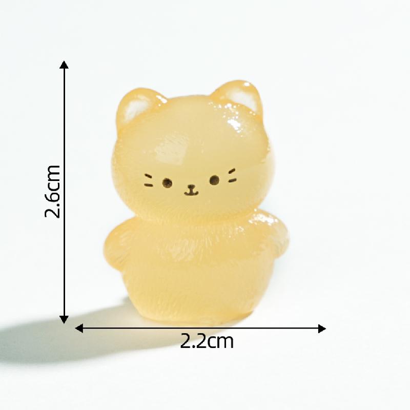 Tiểu cảnh mèo phát sáng DIY, phụ kiện tiểu cảnh mini treo bàn, cute, resin đáng yêu (ZC-1128)