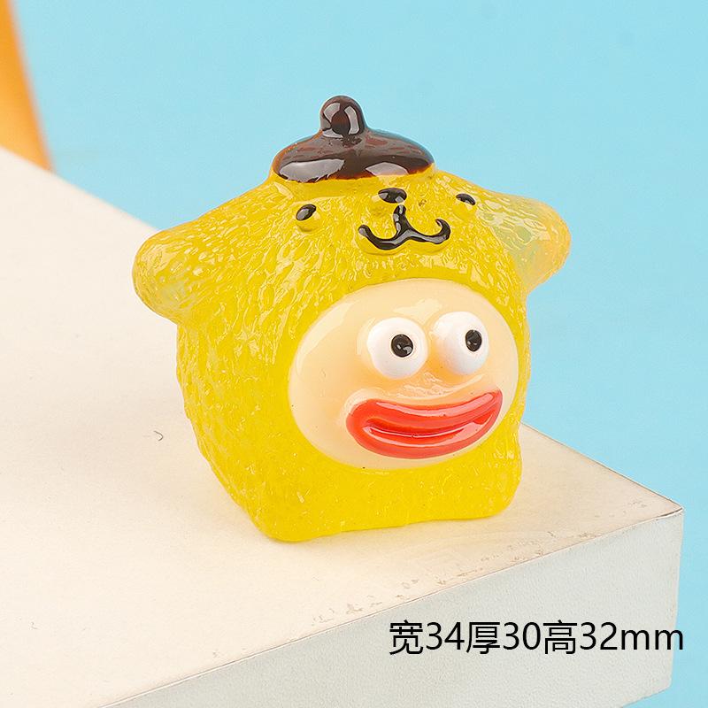 立体夜光小丑香肠嘴卡通公仔 diy挂件钥匙扣娃娃屋摆件树脂配件
