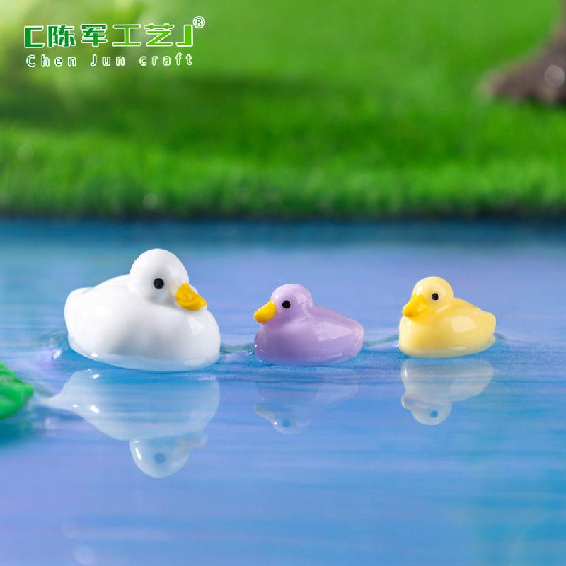 Phụ Kiện Tiểu Cảnh 跨境新品微景观创意小鸭子公仔萌粒 DIY装饰品配件迷你树脂小摆件