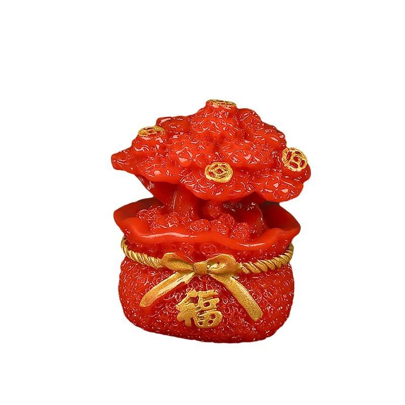 新年款 微景观树脂配件 元宝灯笼福袋DIY装饰创意配件摆件工厂