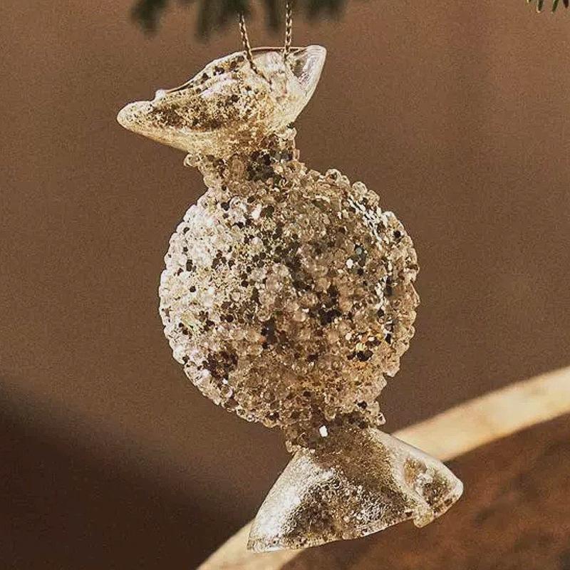 Trang Trí Noel Trang trí Noel vàng champagne, bóng thủy tinh kim tuyến, kẹo, kim cương, phụ kiện sang trọng cây thông Noel