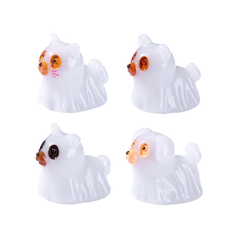 Tiểu cảnh ma nhỏ, chó phát sáng Halloween DIY, phụ kiện resin tiểu cảnh mini (ZC-749)