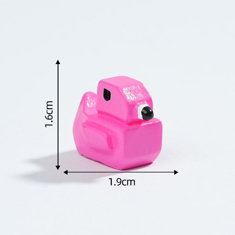 Tiểu cảnh hình vuông hồng hạc & ếch DIY, phụ kiện tiểu cảnh mini resin garden treo bàn cute (ZC-1465)
