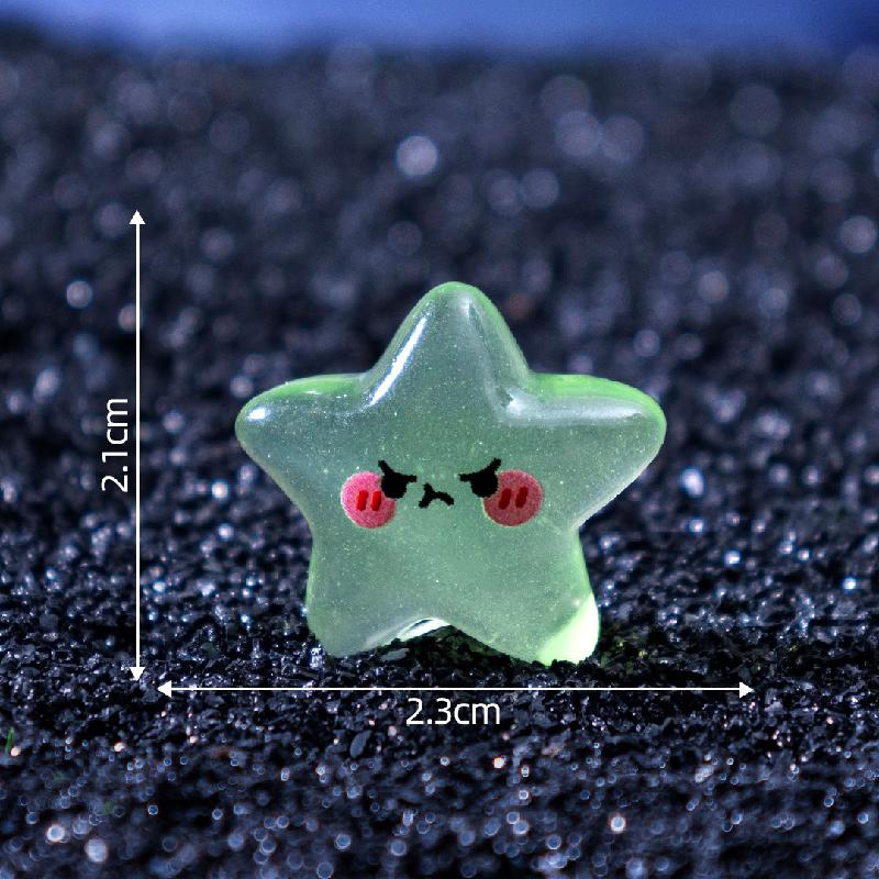 Tiểu cảnh ngôi sao phát sáng DIY, phụ kiện resin tiểu cảnh mini mới, cute và thu nhỏ (ZC-831)