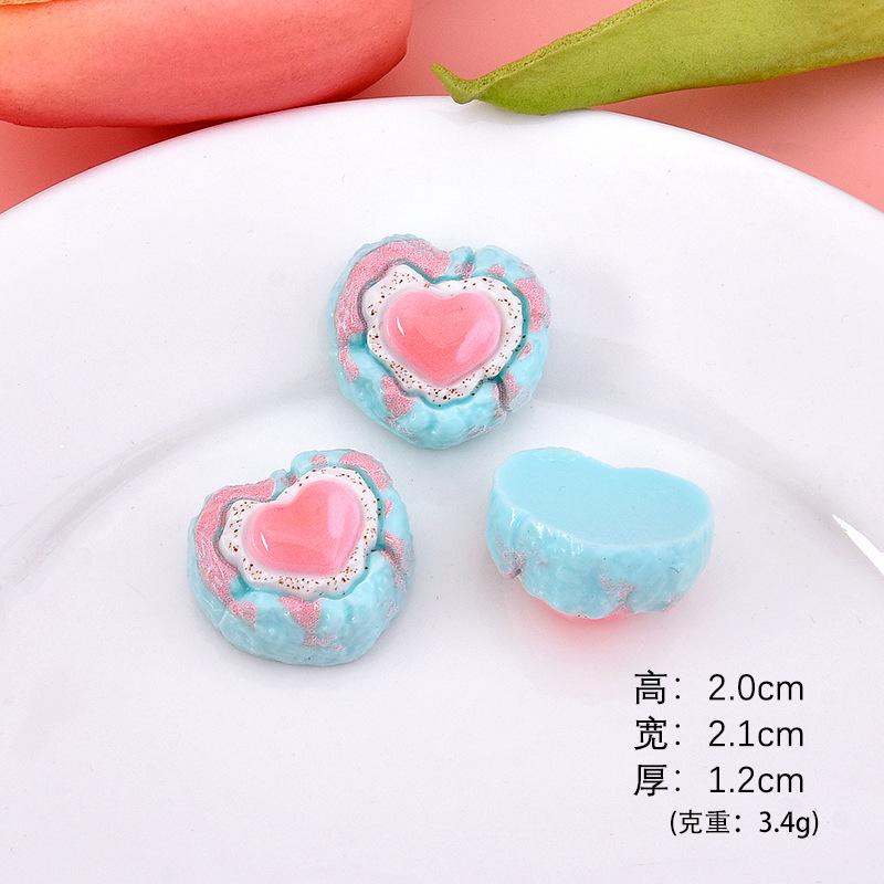 Bánh kem trái tim resin, food mini, phụ kiện DIY (NX-631)