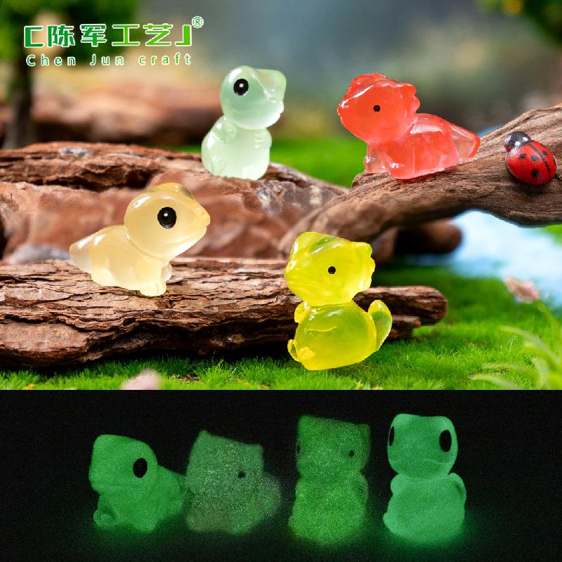 Phụ Kiện Tiểu Cảnh 跨境新品微景观创意夜光爬宠大小眼守宫 DIY装饰品配件迷你小摆件