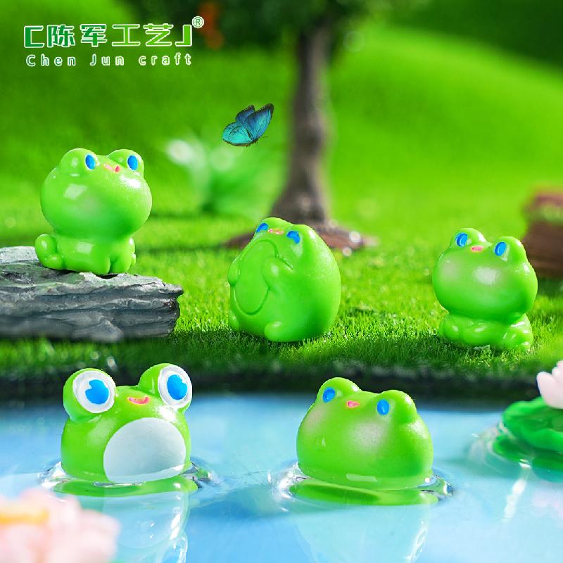 Phụ Kiện Tiểu Cảnh 苔藓微景观创意可爱大眼蛙鱼缸造景 DIY装饰品配件迷你桌面小摆件