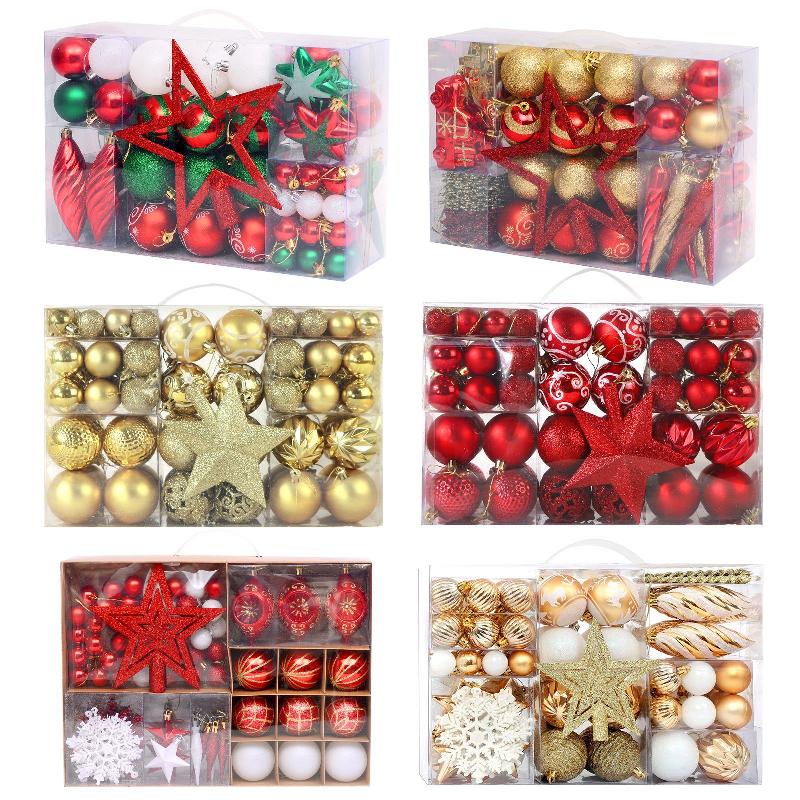 Trang Trí Noel Bộ quà tặng trang trí cây thông Noel: 100 chiếc sao, bóng nhựa trang trí, hộp quà, mới.