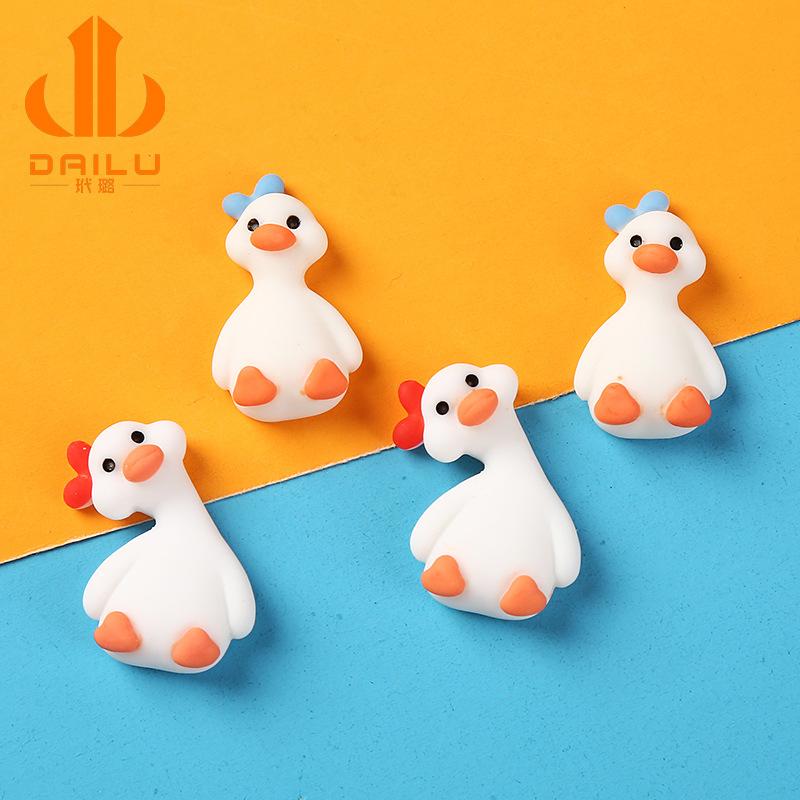 Charm vịt nghiêng đầu DIY trang trí vỏ điện thoại (FF-512)