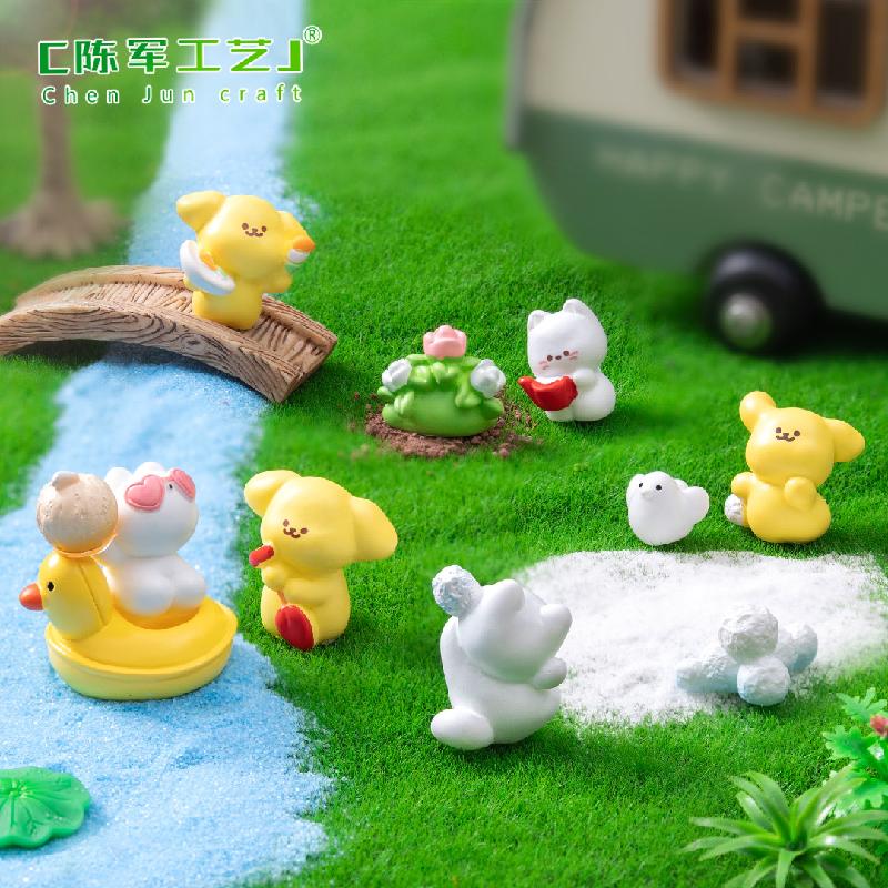 Phụ Kiện Tiểu Cảnh 微景观创意春游小狗公仔园艺造景 DIY装饰品挂配件迷你桌面小摆件