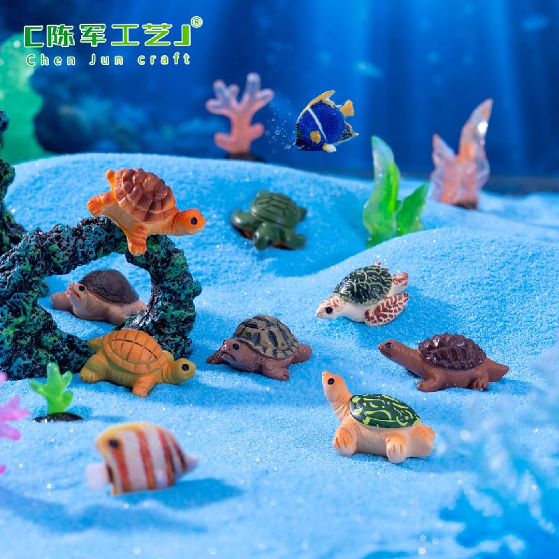 Phụ Kiện Tiểu Cảnh 微景观创意仿真海龟小乌龟海洋动物 鱼缸造景DIY装饰品配件小摆件