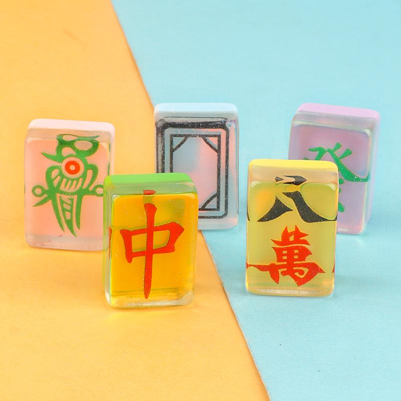 新款麻将 发财 八万diy树脂配件手机壳配件仿真创意玩具饰品配件