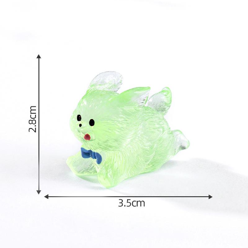 Tiểu cảnh cún mưa gió phát sáng DIY, phụ kiện tiểu cảnh mini treo bàn resin garden đáng yêu cute (ZC-1444)
