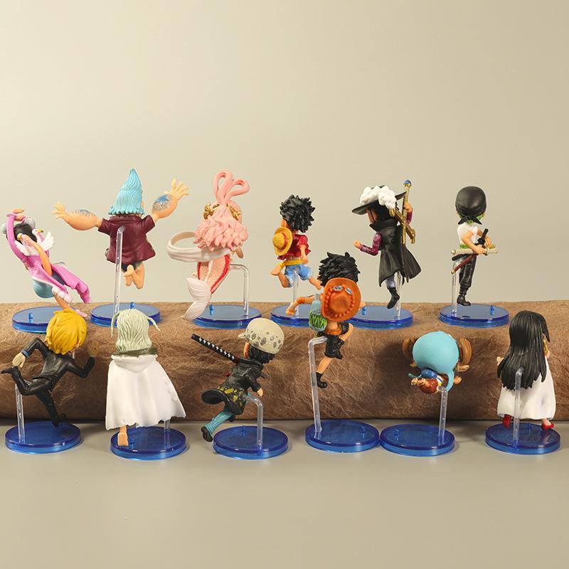 12 mẫu đồ chơi tay của Vua Hải Tặc: Nhân vật truyện tranh, Luffy, Nữ Đế, Rob, Ace, và đồ chơi. ZZ-97
