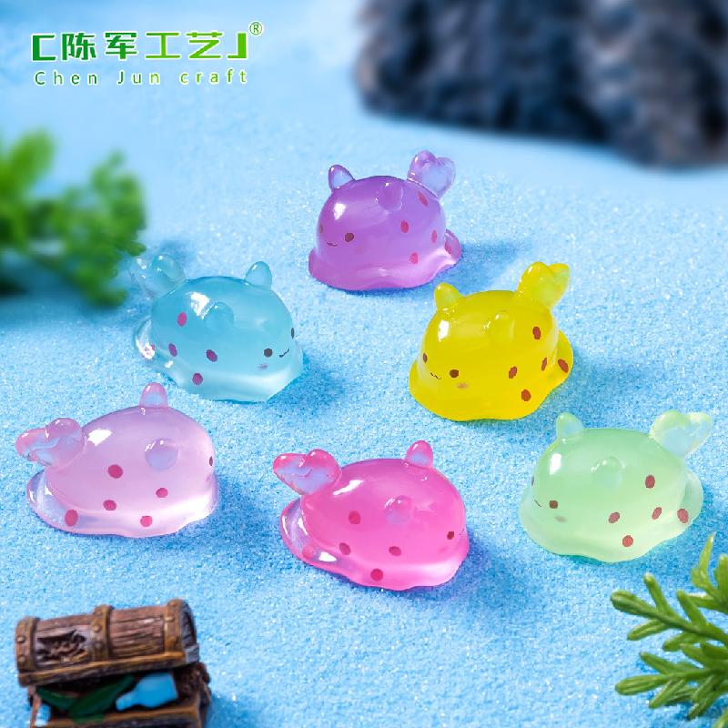 Phụ Kiện Tiểu Cảnh 跨境 新品微景观创意夜光小海兔海洋造景DIY装饰品配件迷你小摆件