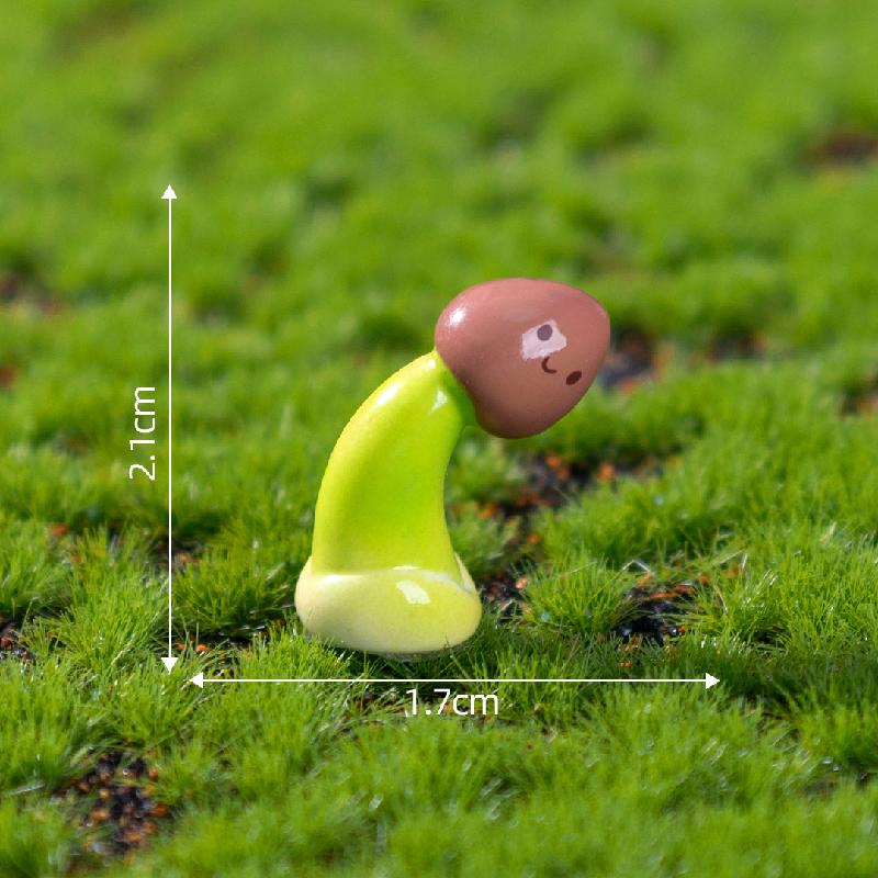 Tiểu cảnh nấm nghiêng đáng yêu, rêu, búp bê DIY, phụ kiện bàn tiểu cảnh mini sáng tạo (ZC-402)