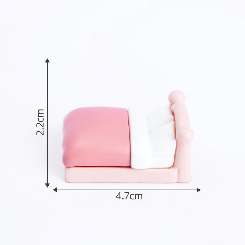 Tiểu cảnh phòng ngủ màu hồng dễ thương, búp bê DIY, phụ kiện bàn mini tiểu cảnh (ZC-170)